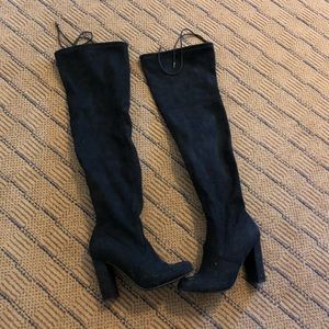Over the knee black boots